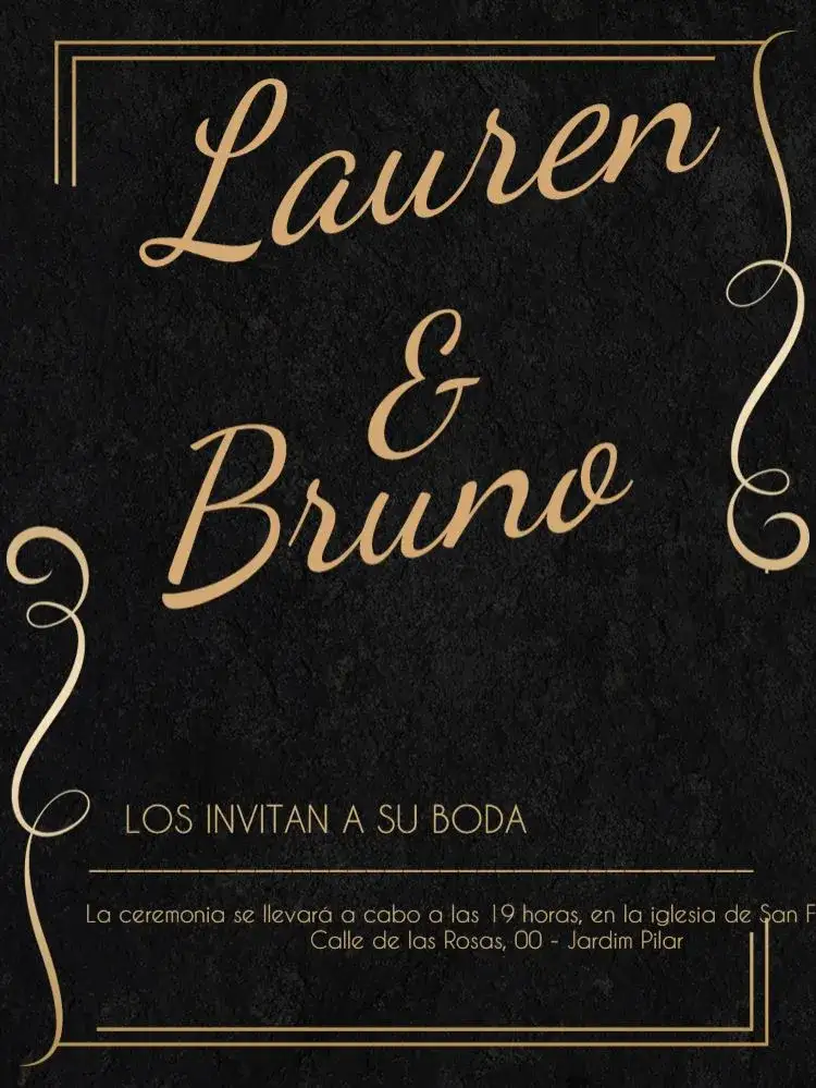 Invitación Boda Árabe Dorada Personalizada – tema Boda elegante, árabe, dorado, moderno, delicado, sofisticado