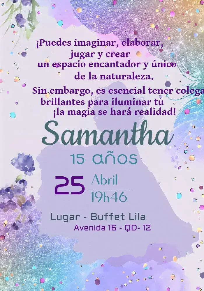 Invitación Brillo Purpurina