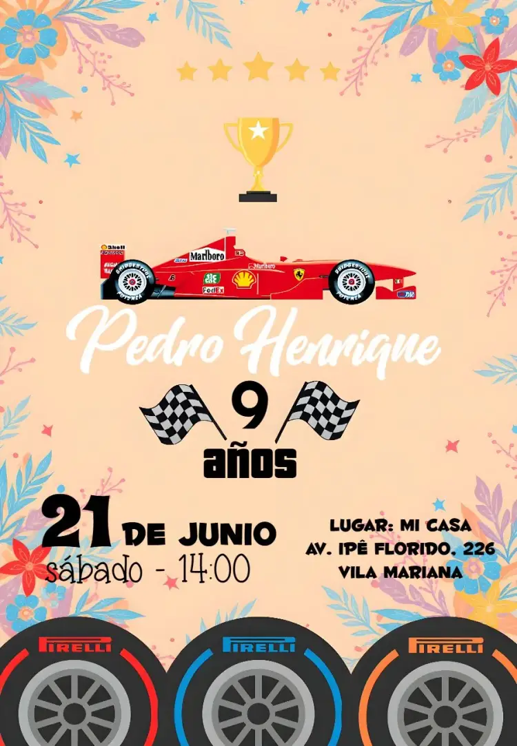 Invitación Fórmula 1 Ayrton