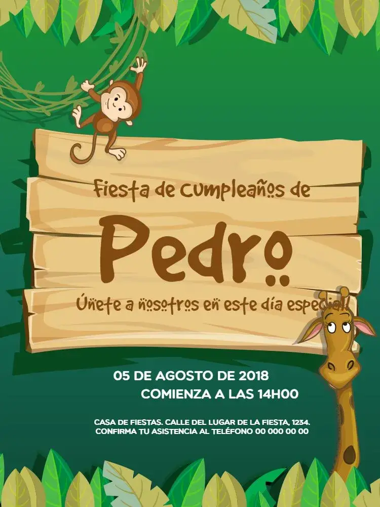 Invitación Celebración en el Zoológico