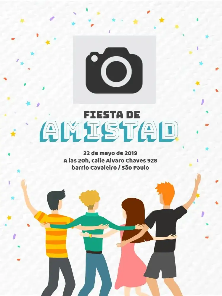 Invitación Amigos Celebración – tema Cumpleaños colorido, festivo, moderno, divertido, alegre, jovial