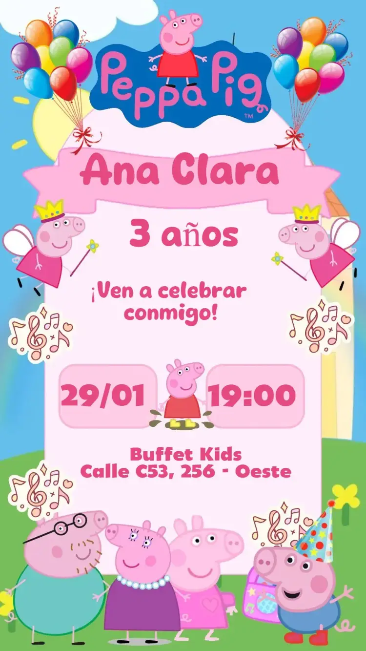 Invitación Peppa Pig