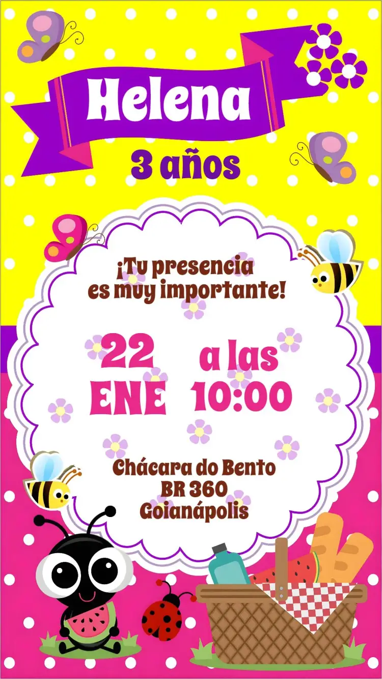 Invitación Picnic Niña