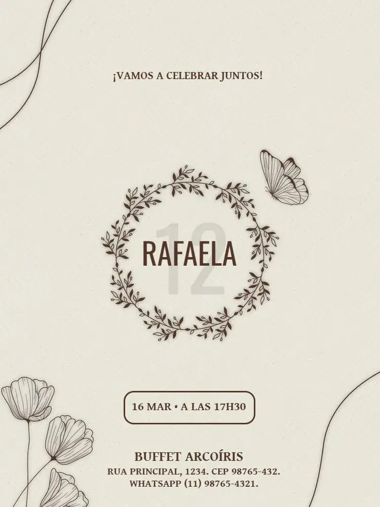 Invitación Online Simples Joven editable y personalizable