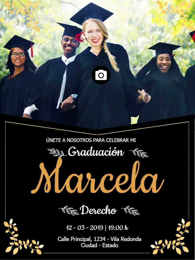 Invitación Graduación Con Foto – tema Graduación moderno, elegante, colorido, minimalista, joven