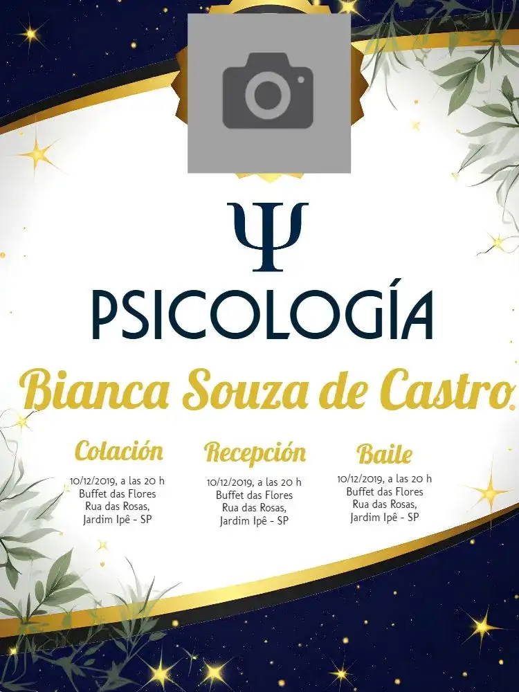 Graduación de Psicología con Foto Dorada