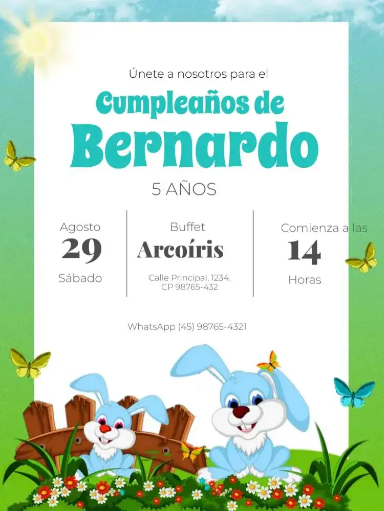 Infantil Conejito Para Editar Masculino