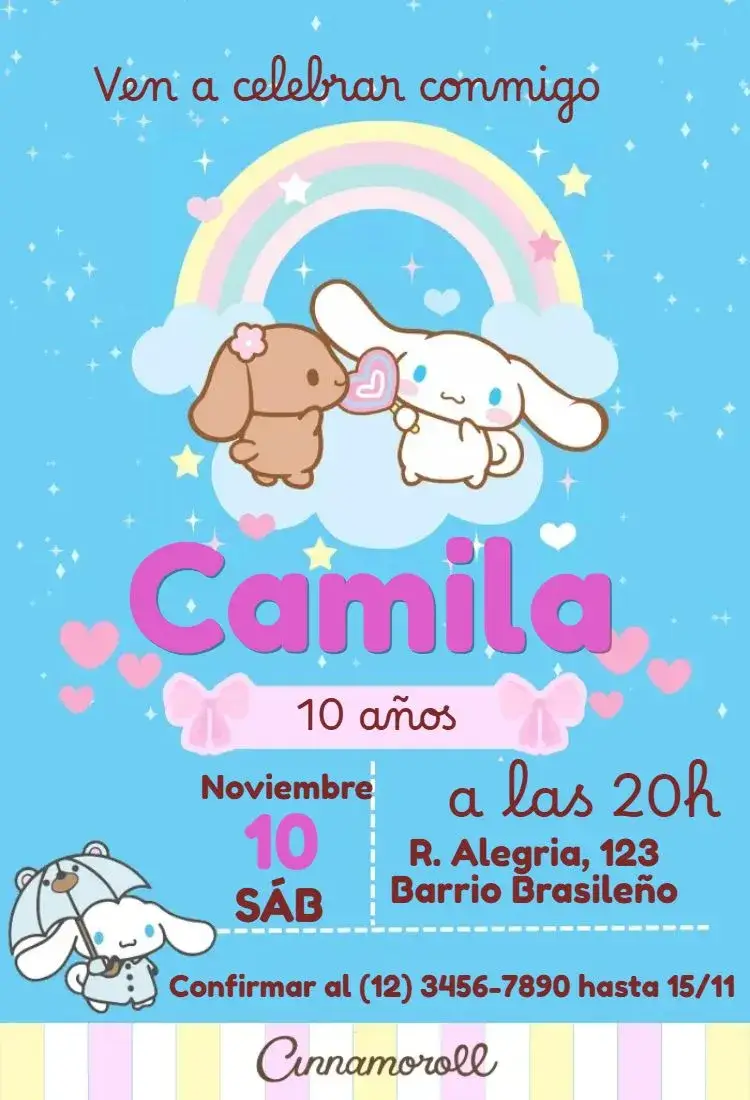 Invitación Cinnamoroll