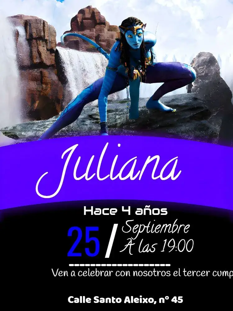 Invitación Avatar Azul