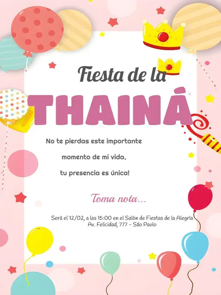 Invitación Pastel Infantil Colorido