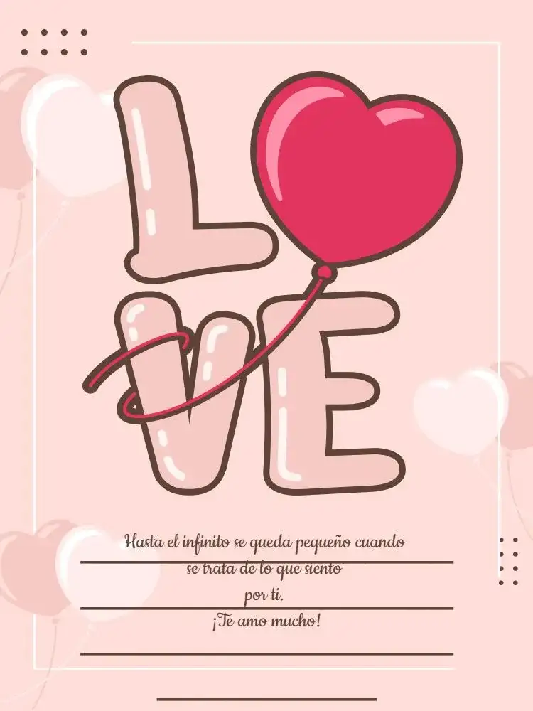 Tarjeta Día De Los Enamorados Para Escribir Corazón