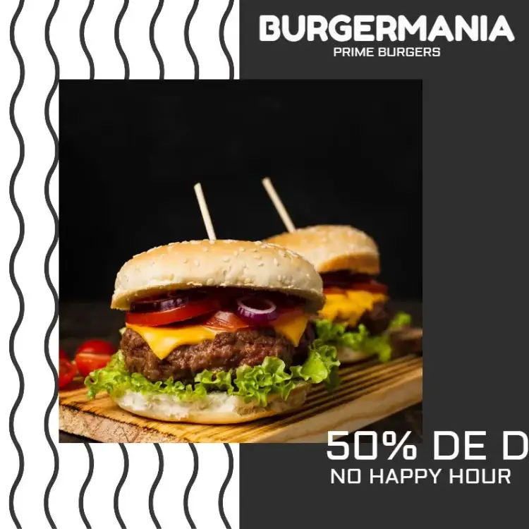 Invitación Publicación Para Hamburguesería Gris – tema Más buscados moderno, elegante, minimalista, urbano, gastronómico