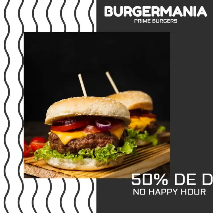 Invitación Publicación Para Hamburguesería Gris