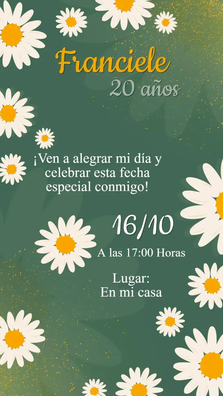 Invitación Invitación Cumpleaños Jardín de las Margaritas – tema Cumpleaños floral, primavera, elegante, delicado, natural, colorido