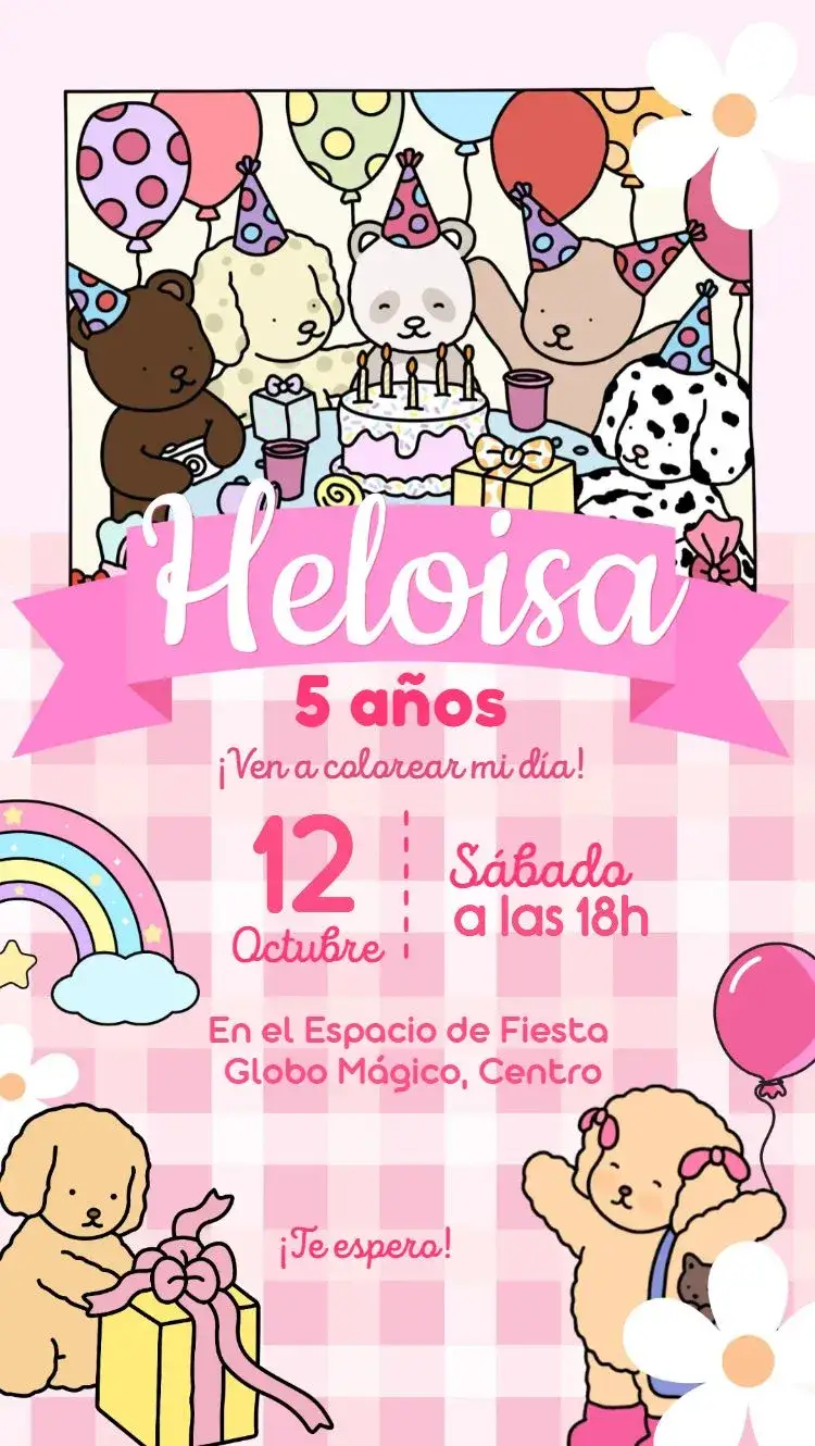 Invitación Bobbie Goods – tema Más buscados rosa, infantil, divertido, colorido, moderno, ilustraciones