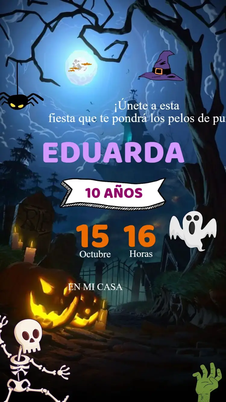 Invitación Cumpleaños Halloween