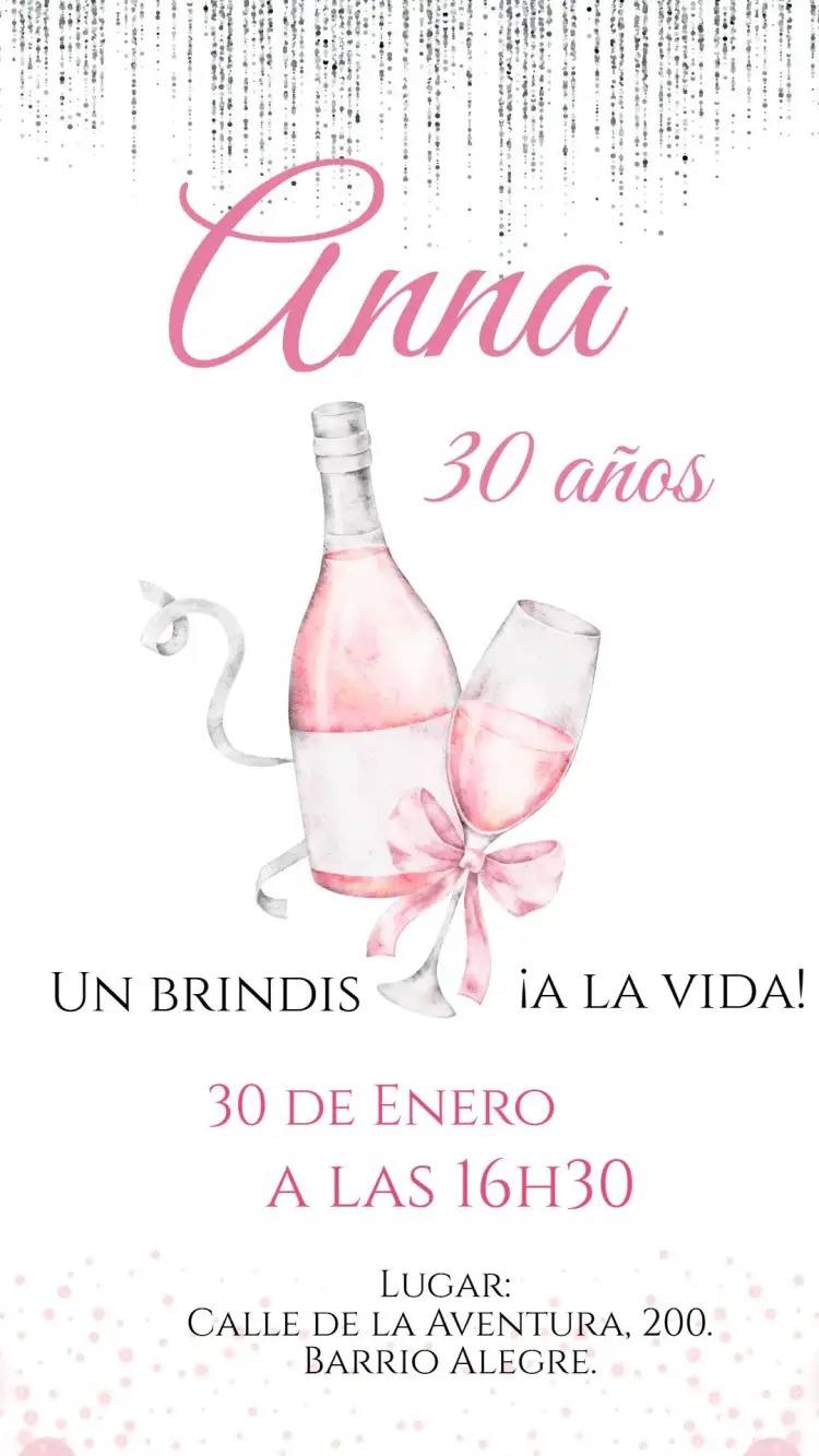 Invitación digital Brindis de Champán Rosa