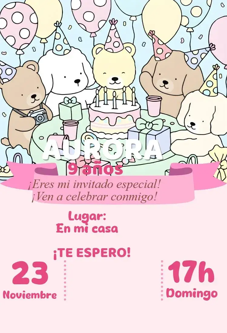 invitación digital bobbie goods candy color
