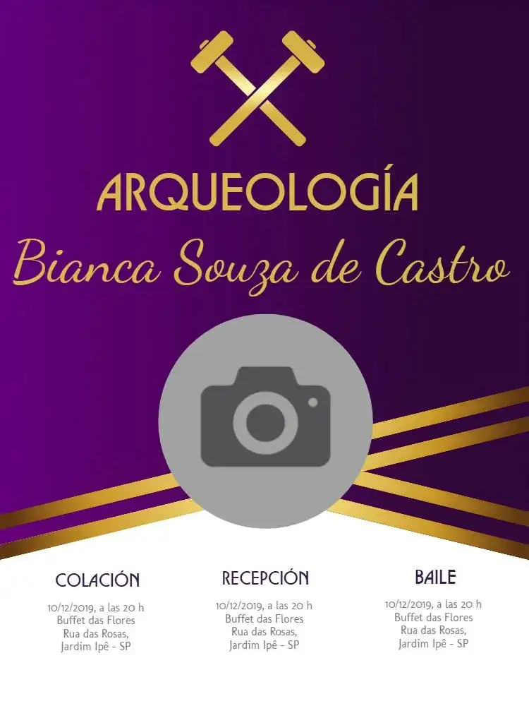 Graduación en Arqueología con Foto Dorada