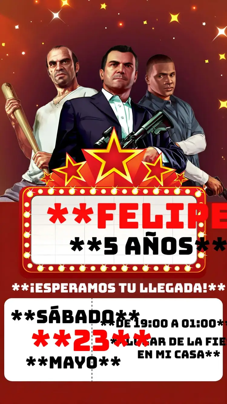 Invitación Grand Theft Auto Stars