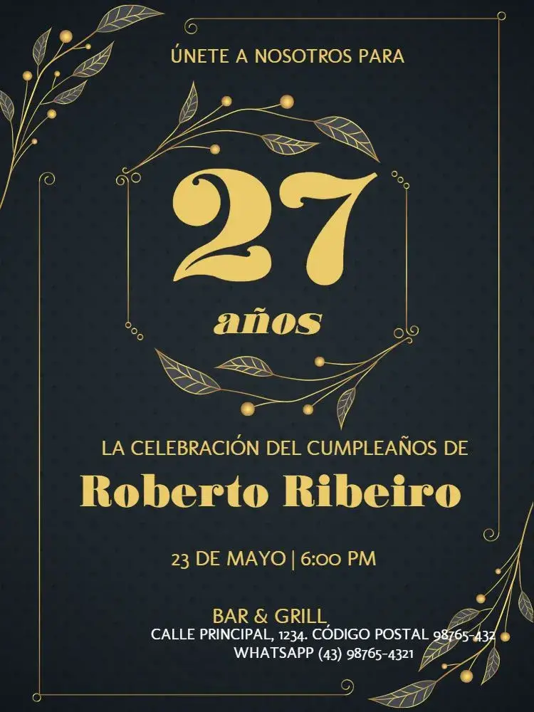 Invitación Elegante Azul