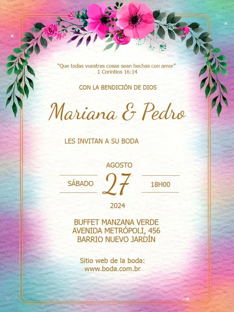 Invitación Boda Floral Blanca