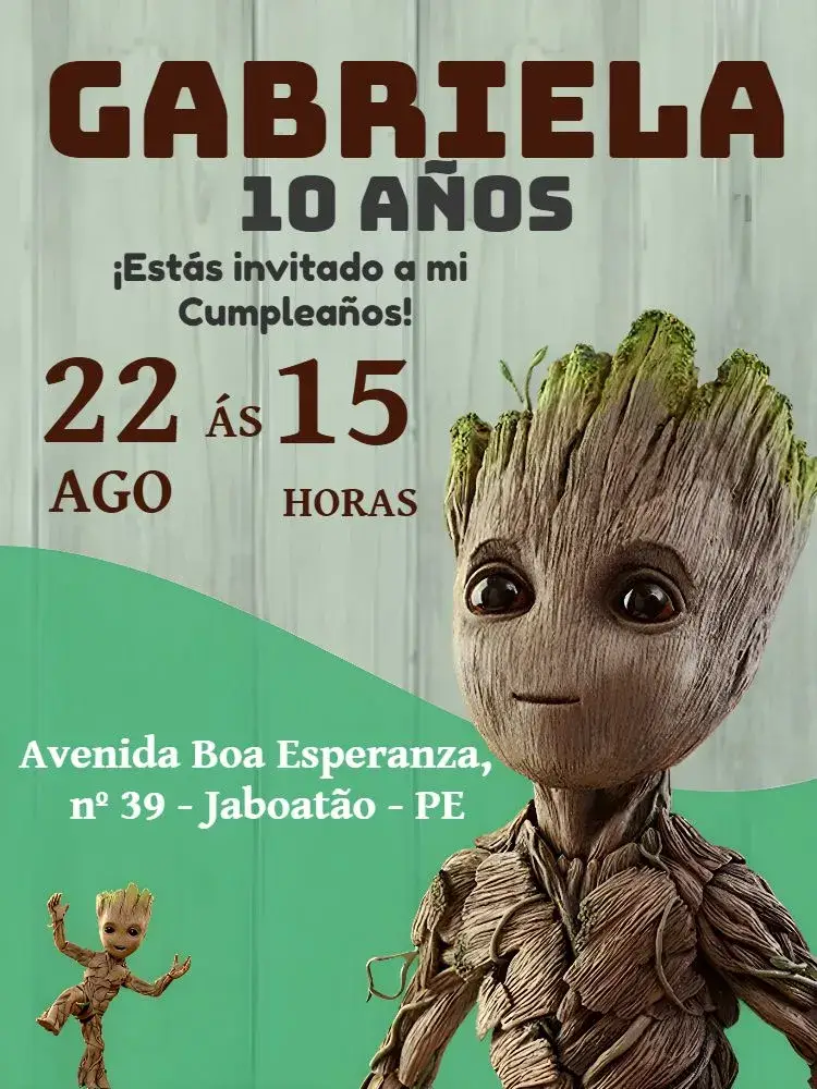 Invitación Groot Galaxia