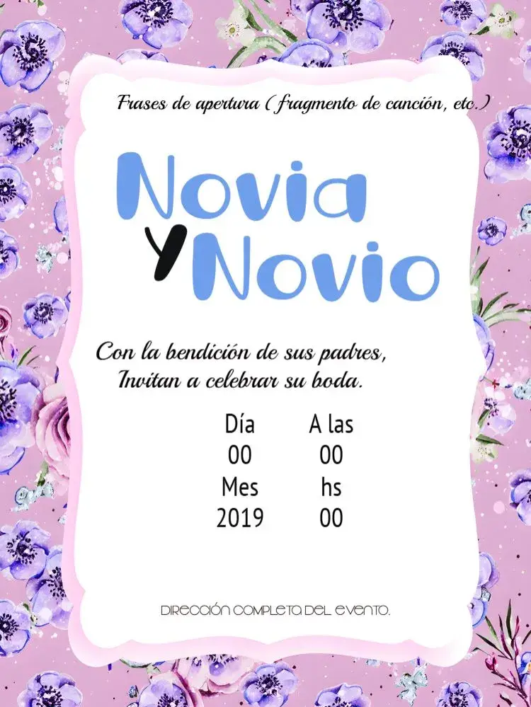 Invitación Boda Floral Rosas