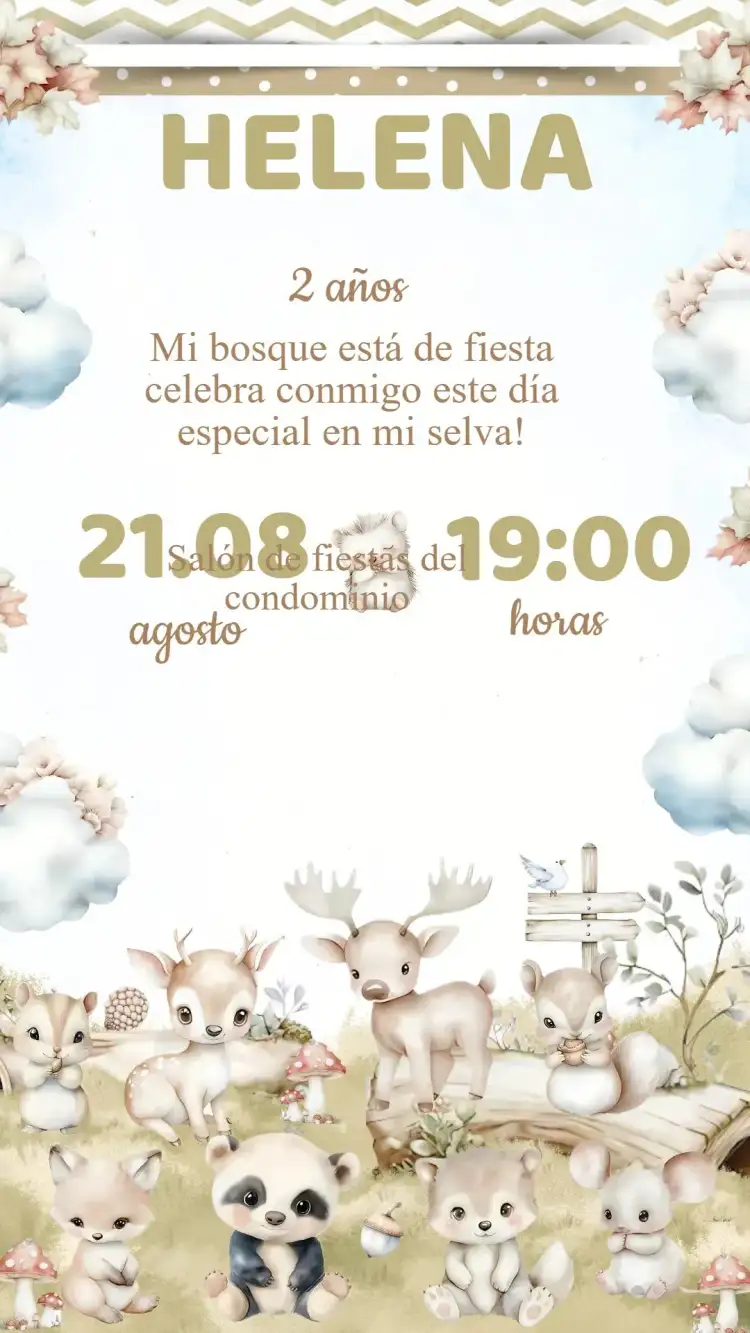 Invitación Cumpleaños Bosque Encantado