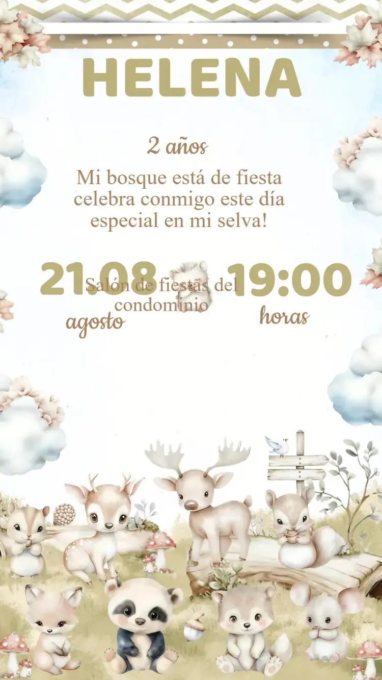 Invitación Cumpleaños Bosque Encantado
