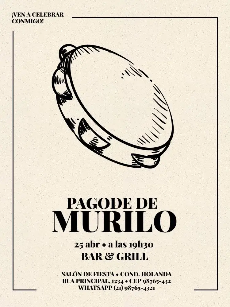 Invitación Fiesta Pandeiro Pagode