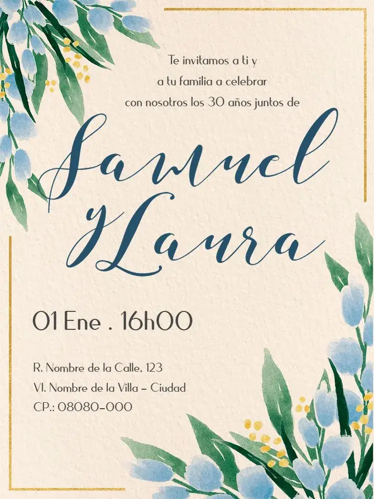 Invitación Bodas Virtuales - Boda Floral