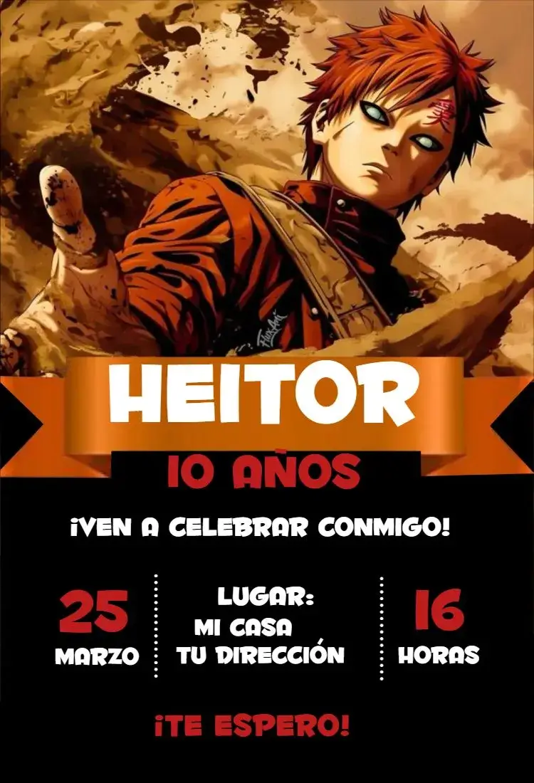 Invitación Gaara 2