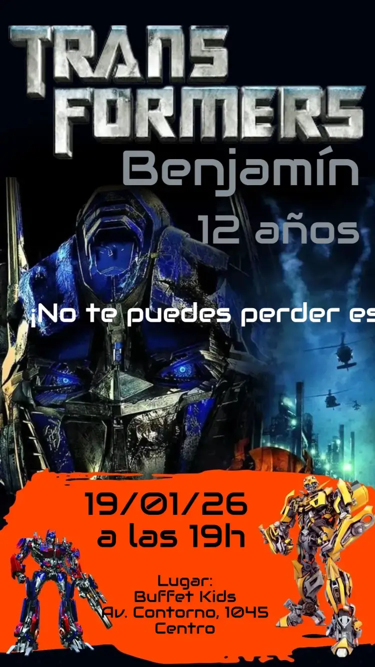 Invitación Transformers