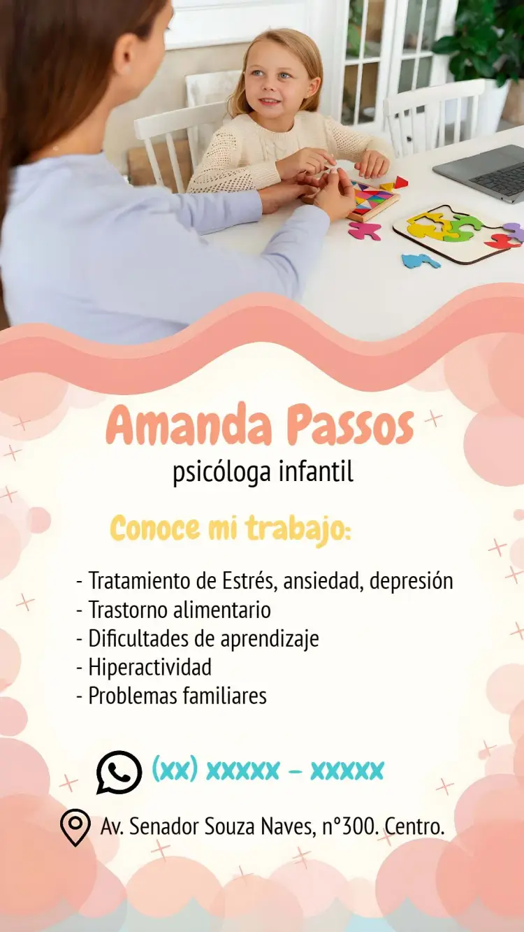 Invitación Tarjeta De Visita Psicóloga Infantil Aprendizaje