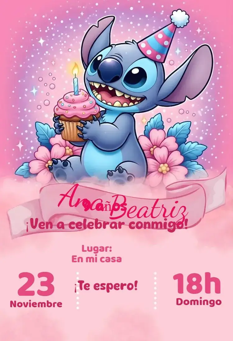 invitación digital de Stitch