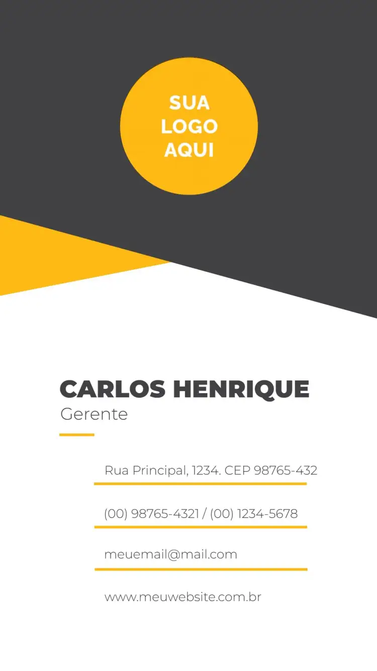 Invitación Tarjeta de Visita Digital - Gerente Vertical – tema Tarjeta moderno, minimalista, profesional, limpio, elegante, corporativo