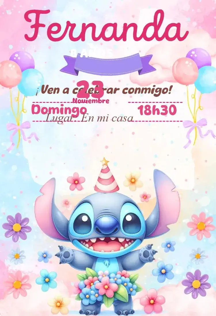 invitación digital de Stitch