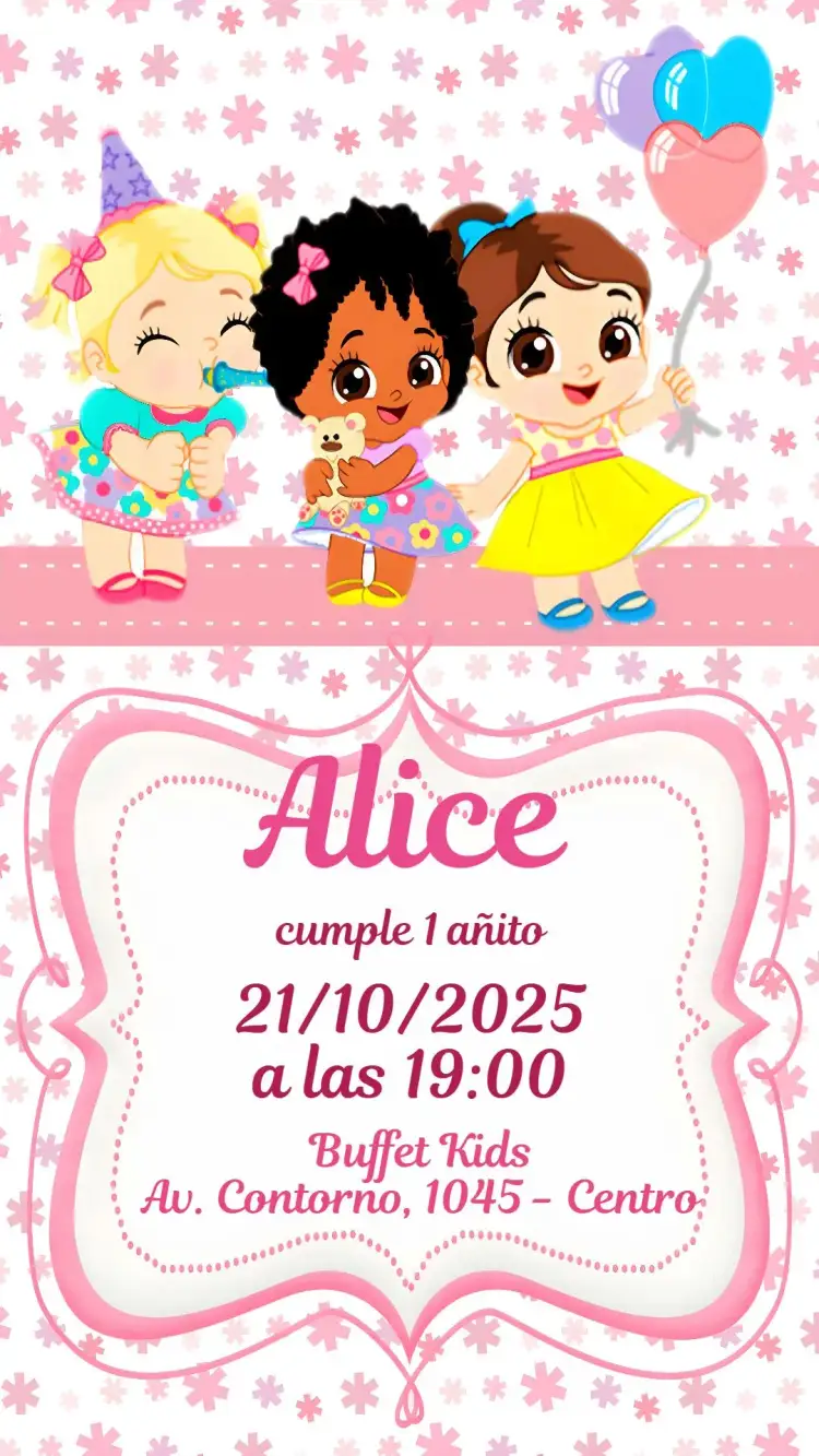 Invitación Baby Alive – tema Cumpleaños Infantil