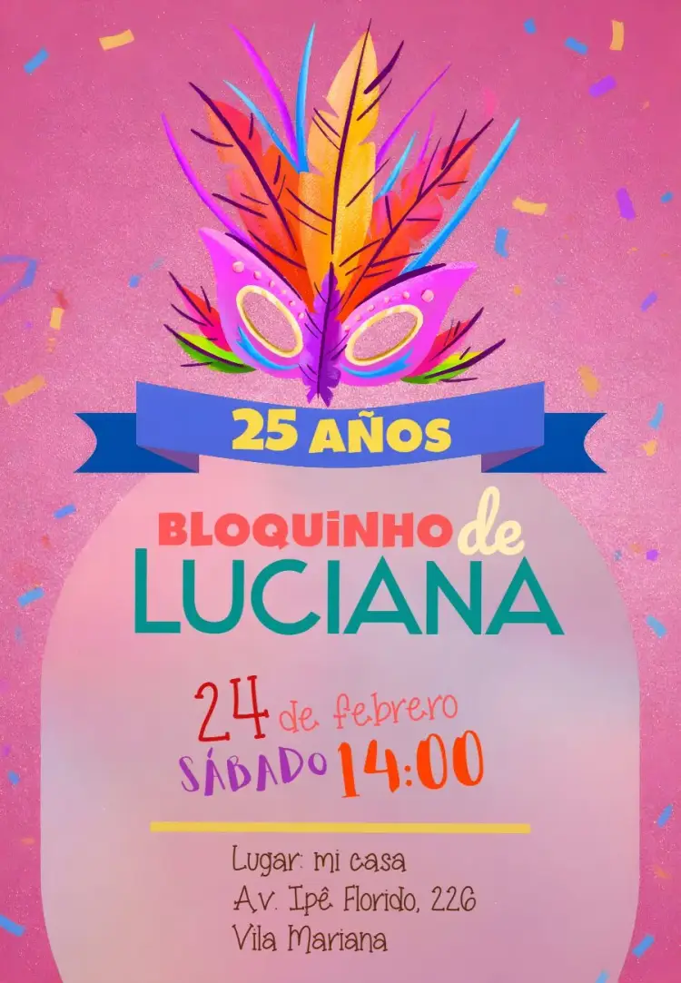 Invitación Bloquinho De Carnaval Nordeste