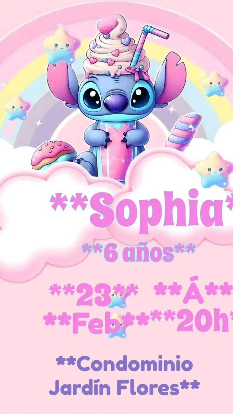 Invitación Lilo Y Stitch Rosa – tema Más buscados rosa, colorido, divertido, infantil, temático, alegre