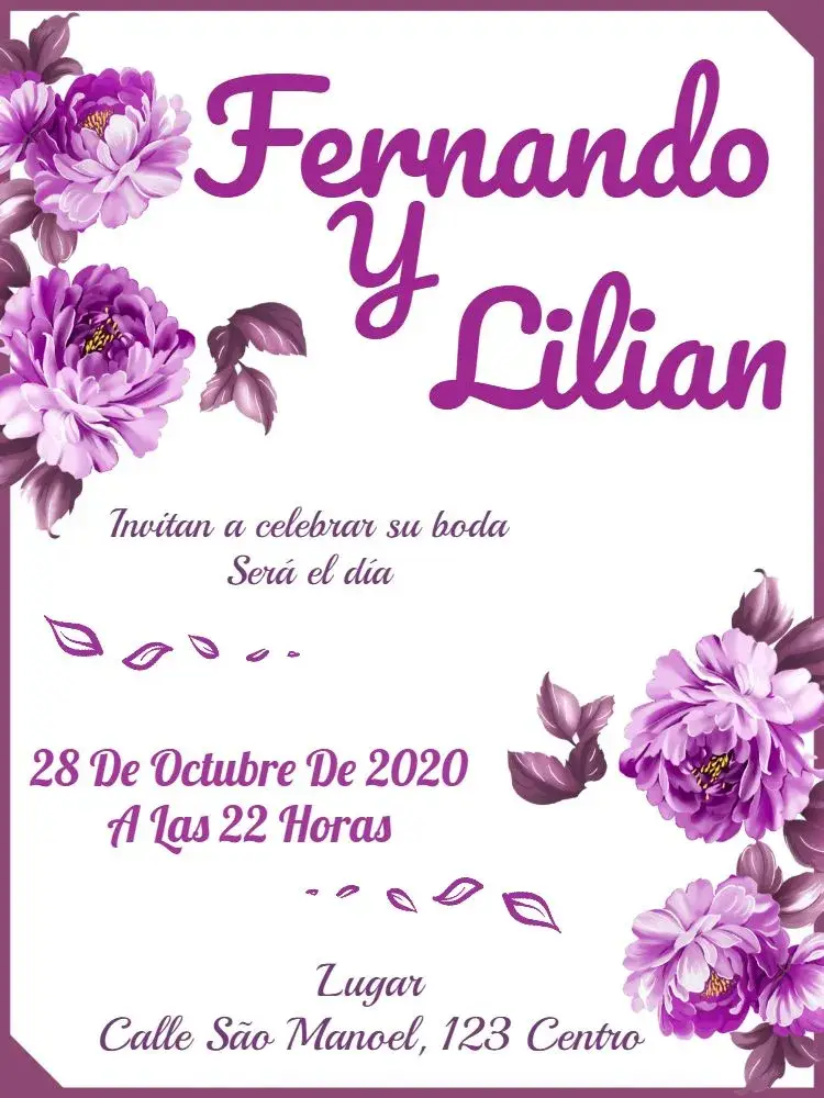 Invitación Boda Floral Azul