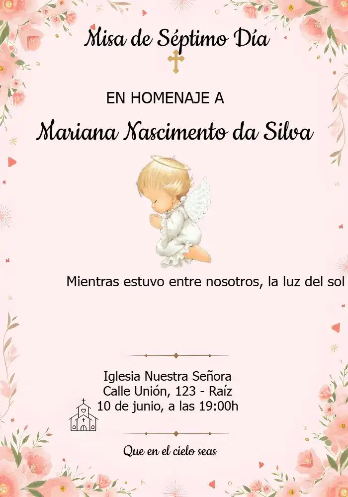 Misa De Séptimo Día Angelito Religioso