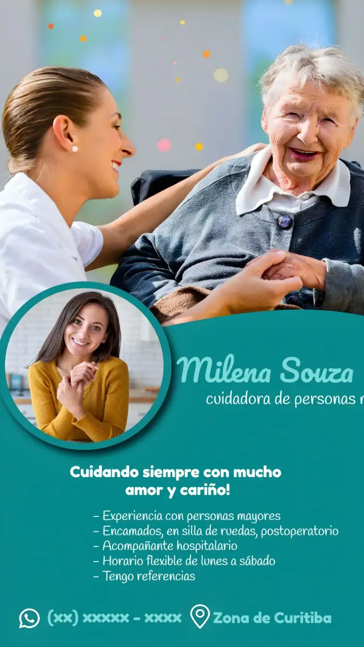 Invitación Tarjeta de Visita Cuidador de Ancianos Acompañante – tema Más buscados moderno, minimalista, verde, clean, profesional