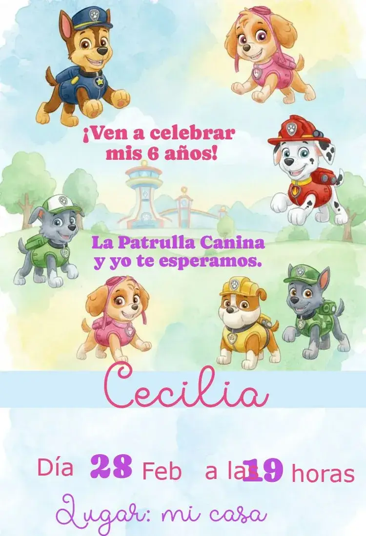 Invitación Patrulla Canina
