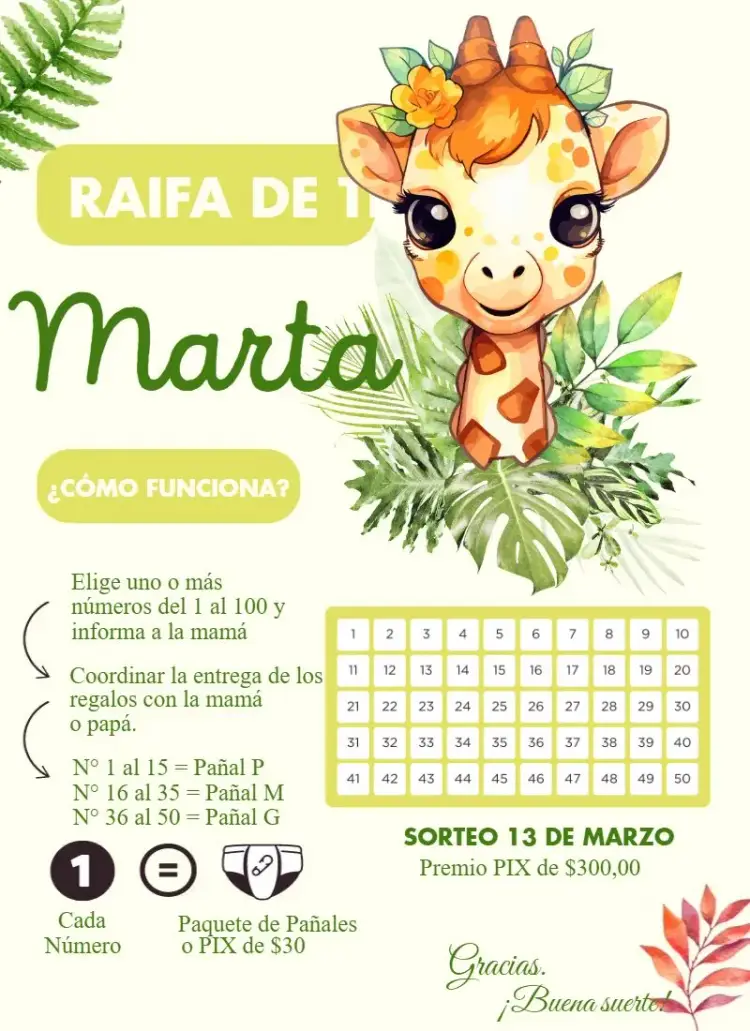 Invitación Jirafa Kawai