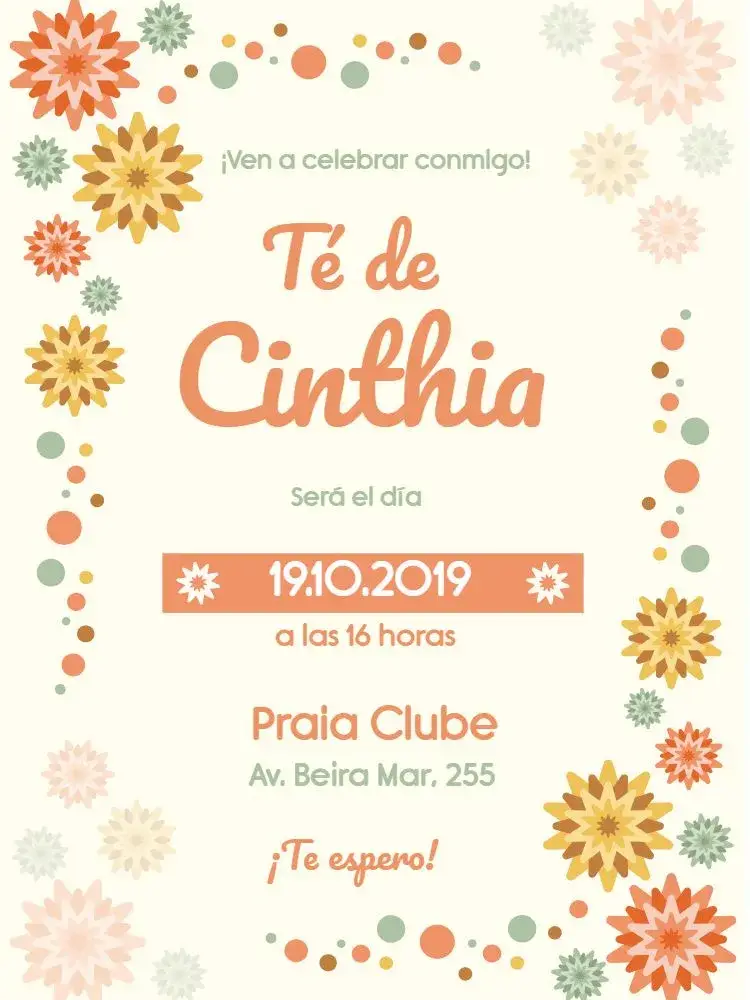 Invitación Despedida de Soltera Naranja