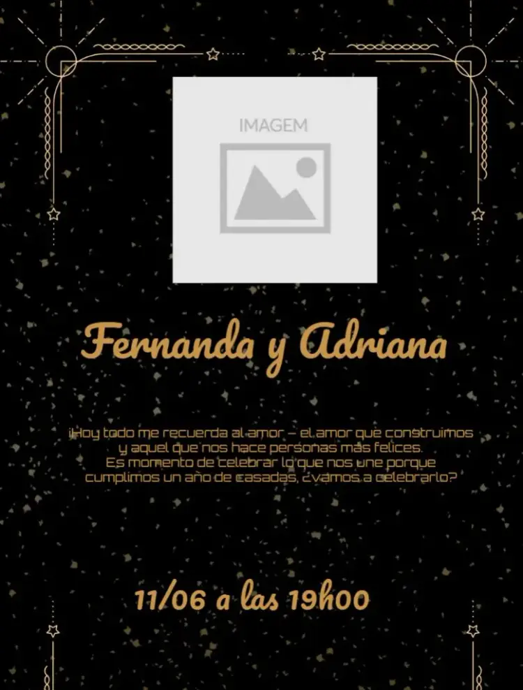 Invitación Bodas De Papel Dorado