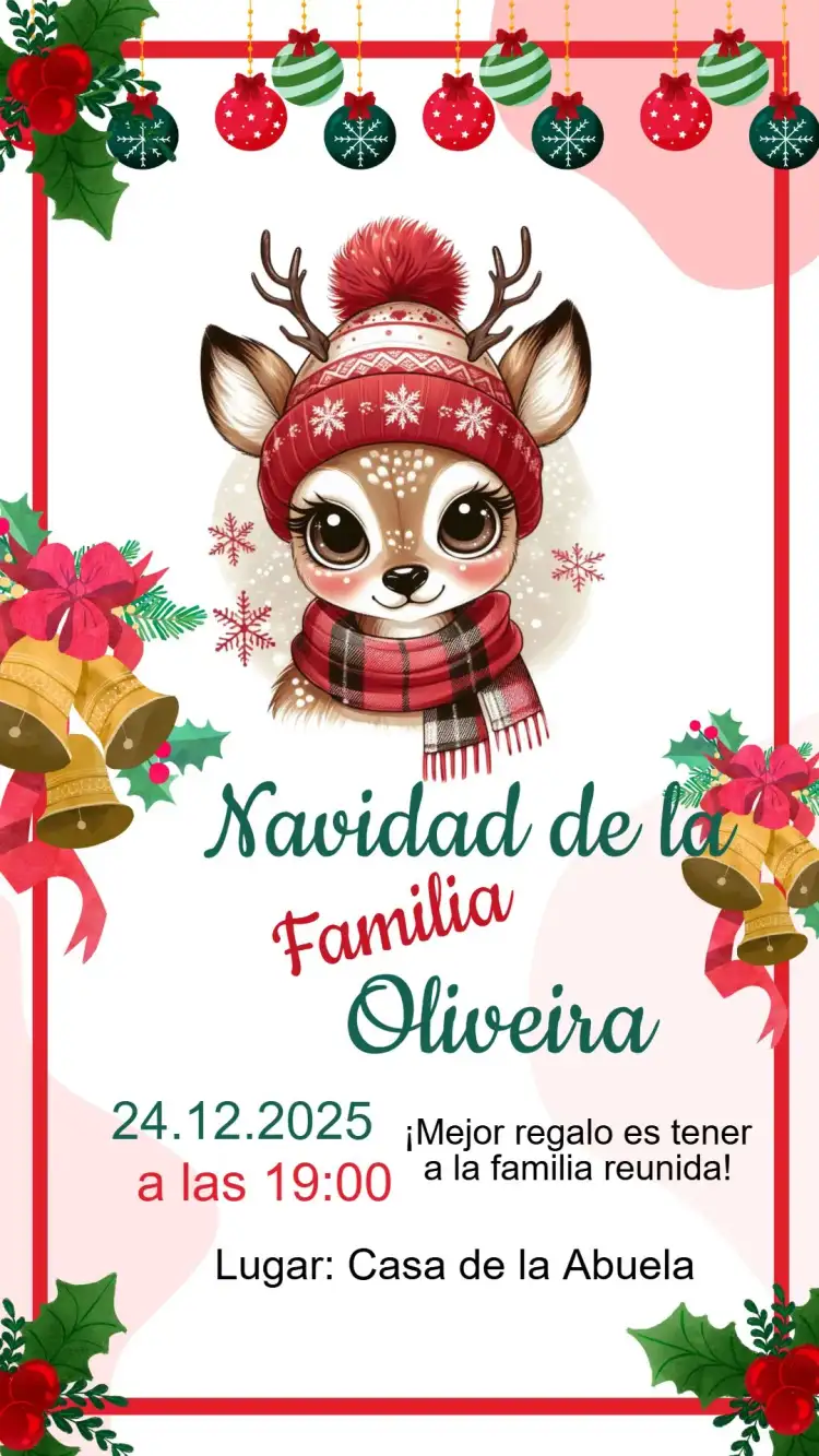 Invitación Cumpleaños Fiesta de Navidad