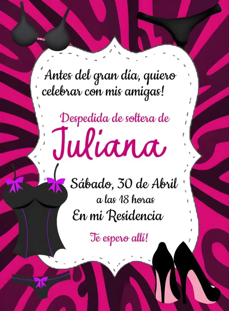 Invitación Despedida De Soltera Rosa